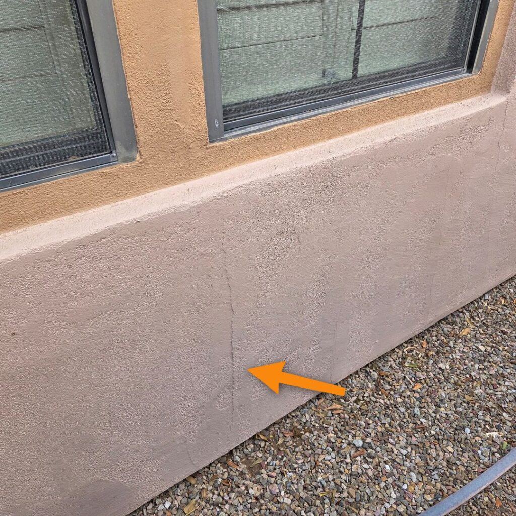 Stucco cracks on the exterior of a Phoenix home